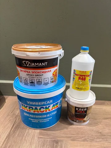 Остатки стройматериалов: клей, растворитель, краска и затирка - Холодильники в Тюмень