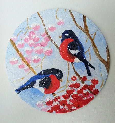 Картина Снегири - частное объявление в Самара