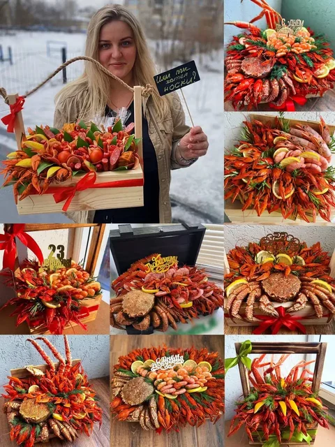 Съедобные букеты из морепродуктов и закусок - Туристические услуги в Псковская область