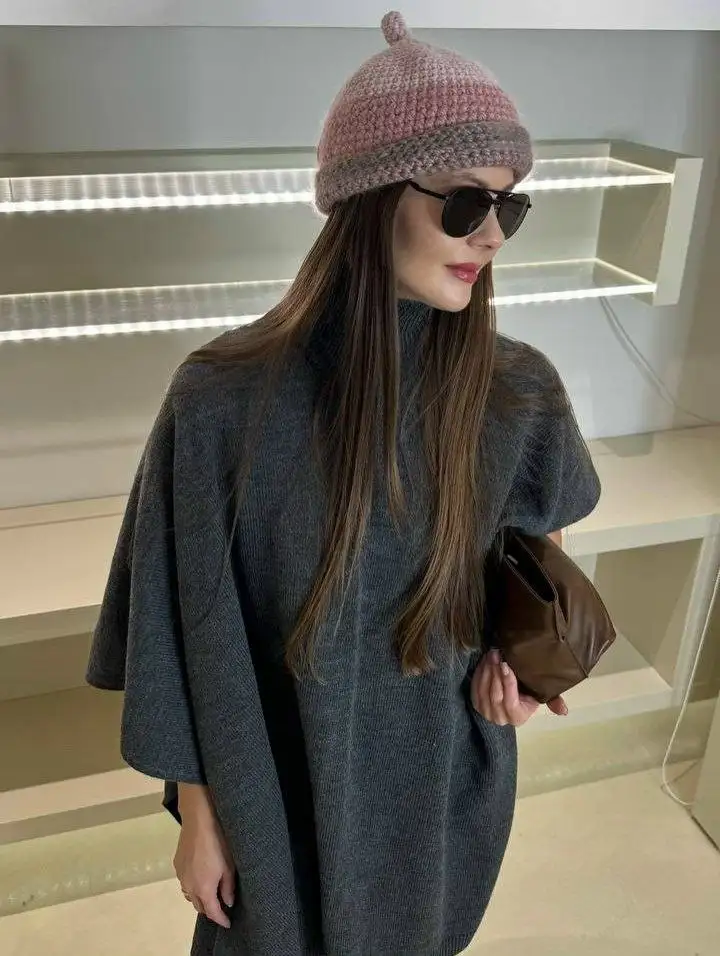 Графитовый кейп из шерсти бренда ERE DE TOI - Аксессуары (Одежда) в Хабаровск