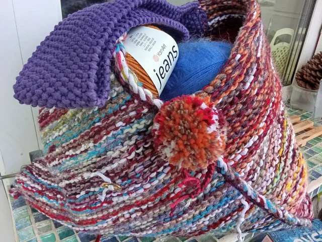 Две вязаные сумки спицами ручной работы - Ручная работа в Псков