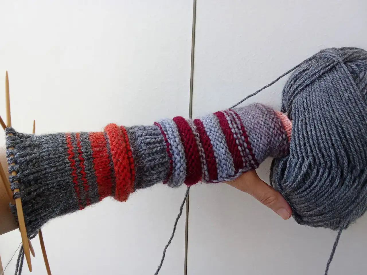 Вязаные митенки из хлопка и альпаки - Аксессуары (Одежда) в Псковская область