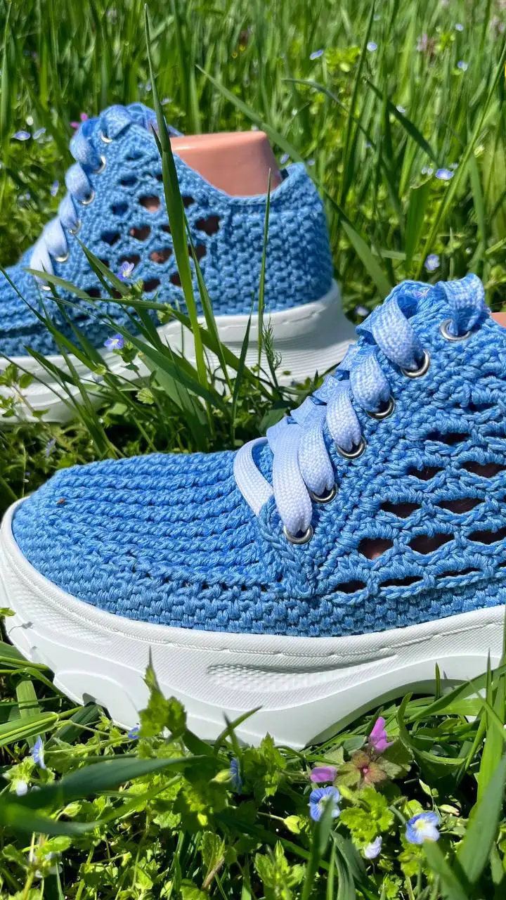 Эксклюзивные хлопковые кроссовки ручной работы - Обувь (Одежда) в Армавир