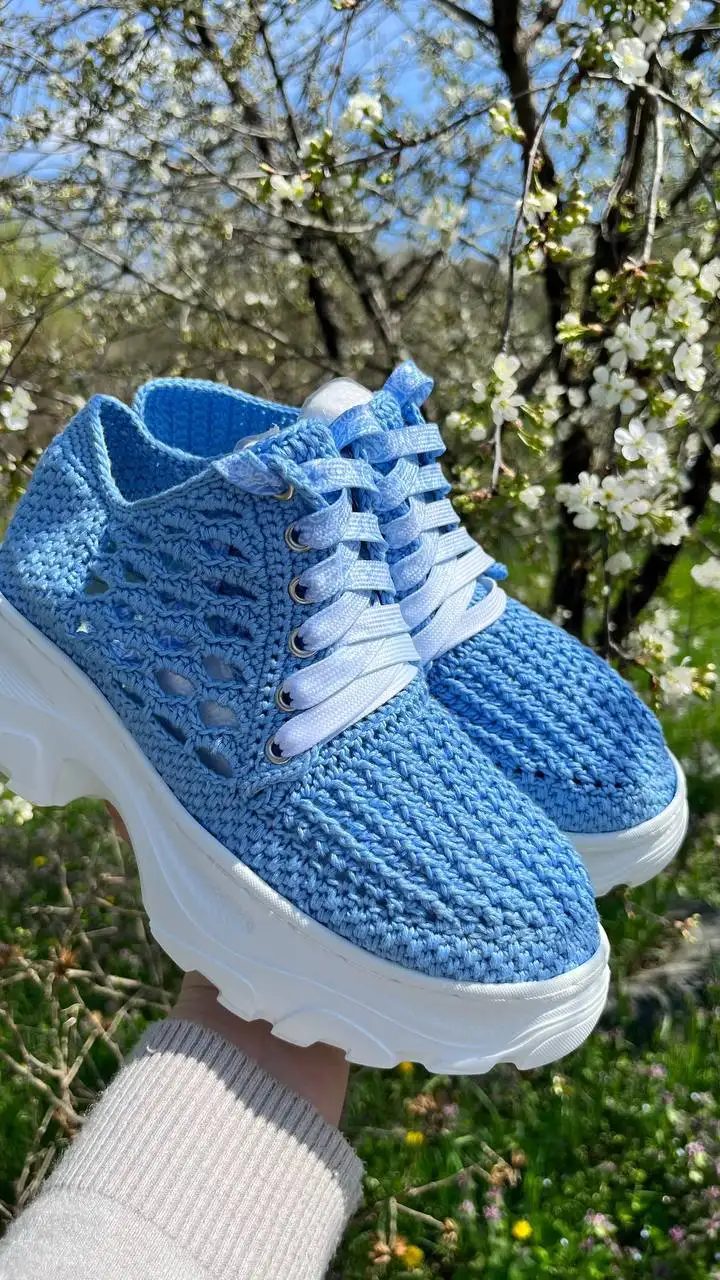 Эксклюзивные хлопковые кроссовки ручной работы - Обувь (Одежда) в Армавир