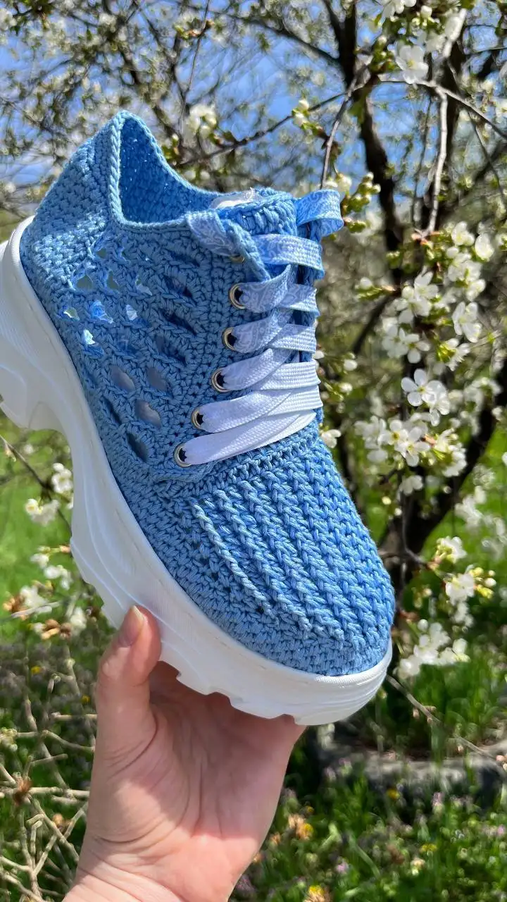 Эксклюзивные хлопковые кроссовки ручной работы - Обувь (Одежда) в Армавир