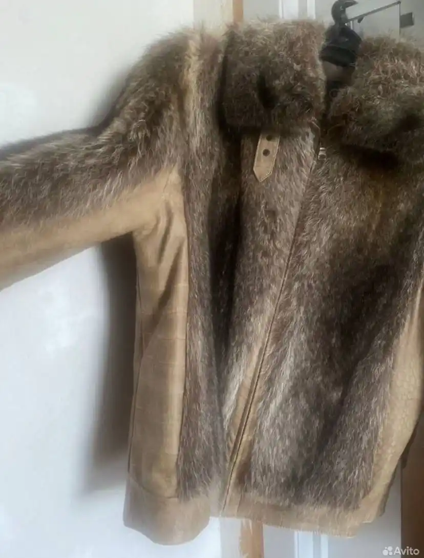 Мужская кожаная куртка с мехом