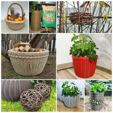 Кашпо 12 л из искусственного ротанга - Растения в Тюмень