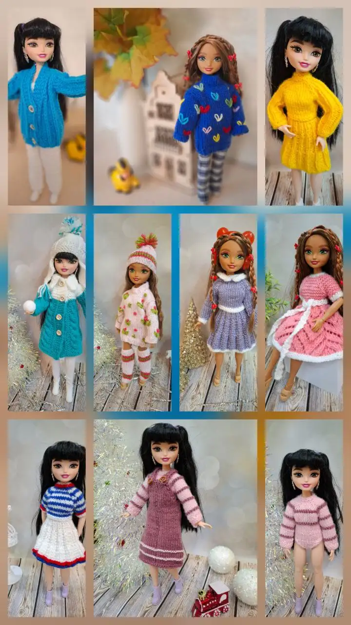 Вязаная одежда для кукол Барби, Паола Рейна, Мия и других - Куклы и аксессуары (Хобби и отдых) в Тюмень