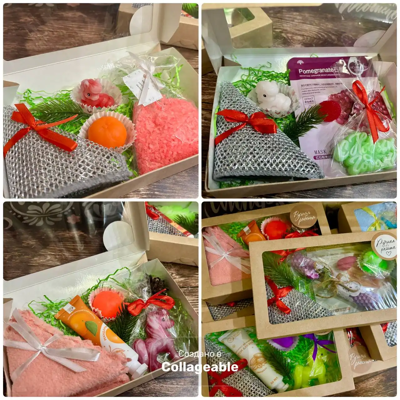 Новогодние подарочные боксы с косметикой и аксессуарами