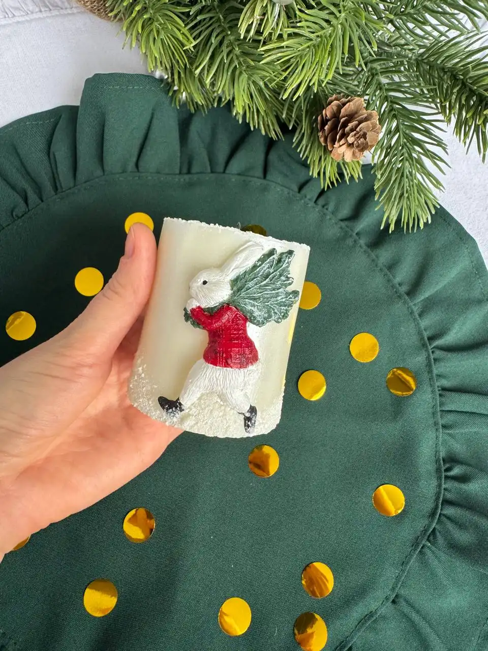 Изготовление авторской новогодней свечи