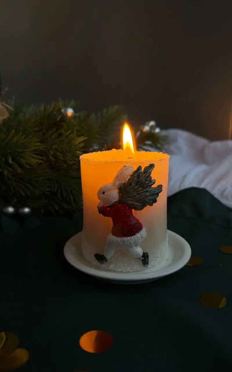 Изготовление авторской новогодней свечи