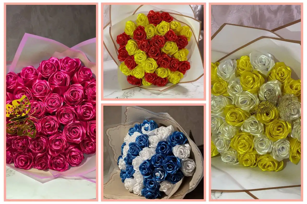 Букеты из атласных лент в Ангарске