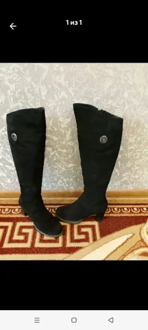 Зимние сапоги ботфорты из натуральной замши с мехом, размер 40 - частное объявление в Ангарск