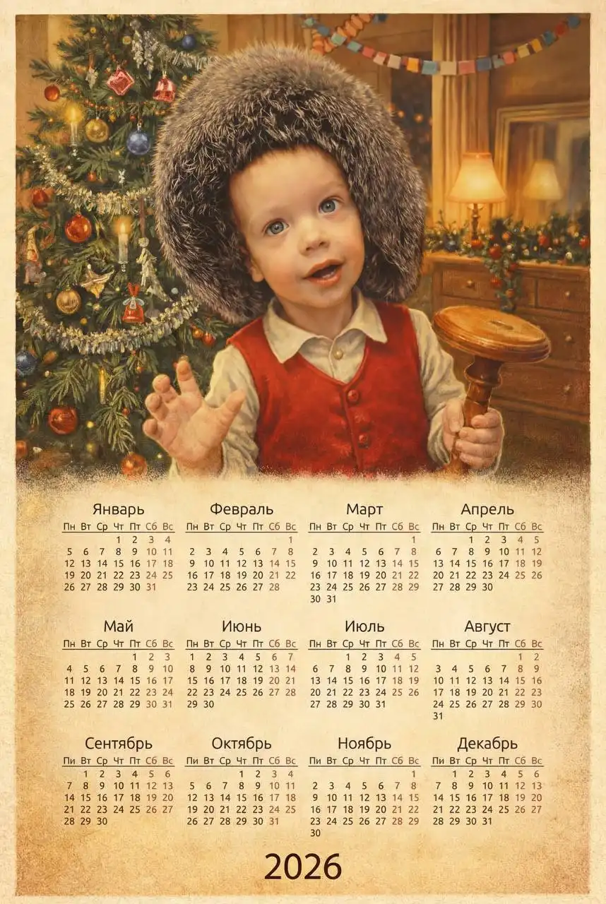 Винтажные новогодние открытки и календари с фото в стиле СССР