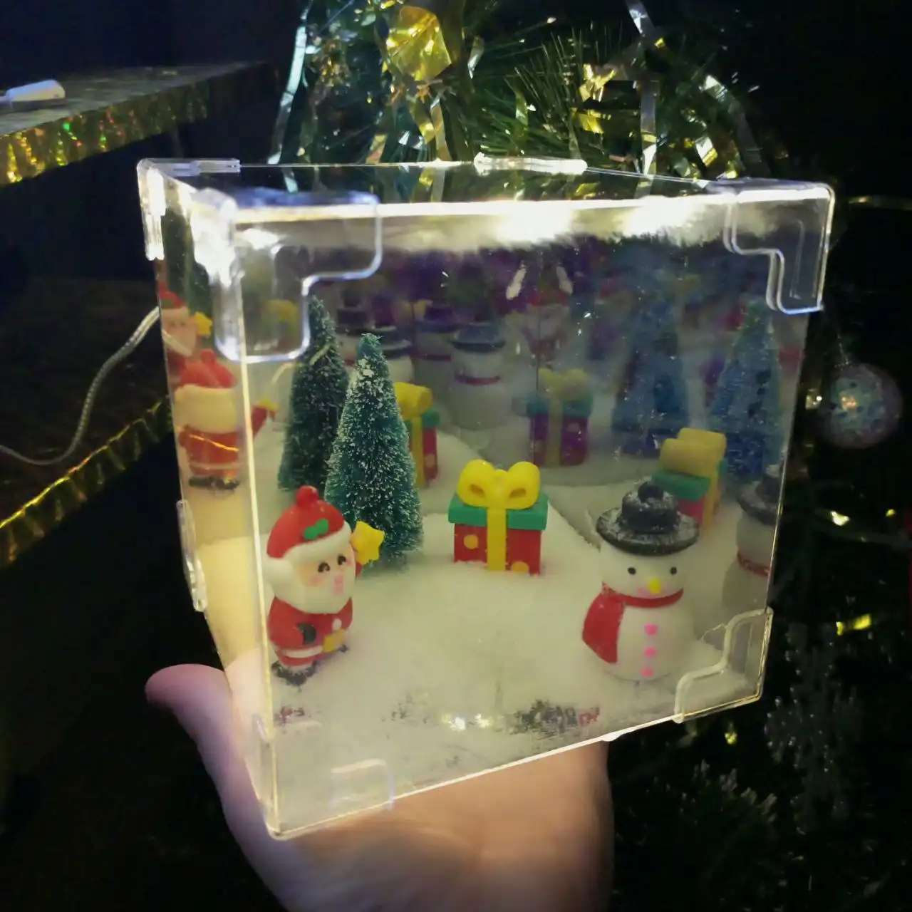 Светящийся куб 3D, светящаяся ракушка, часы из страз