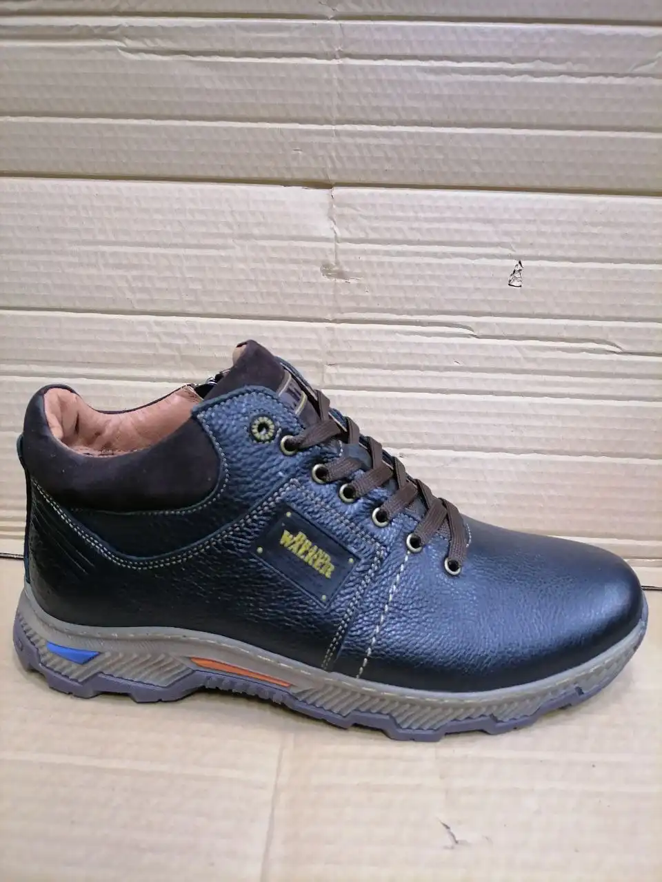 Мужские зимние кожаные ботинки с натуральным мехом - Обувь (Одежда) в Ангарск