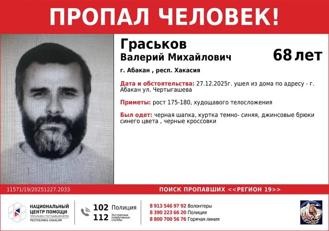 Пропавшие люди после инсульта - частное объявление в Абакан