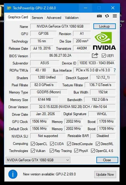Продам GTX 1060 6GB ASUS ROG STRIX - Видеокарты (Электроника) в Красноярск