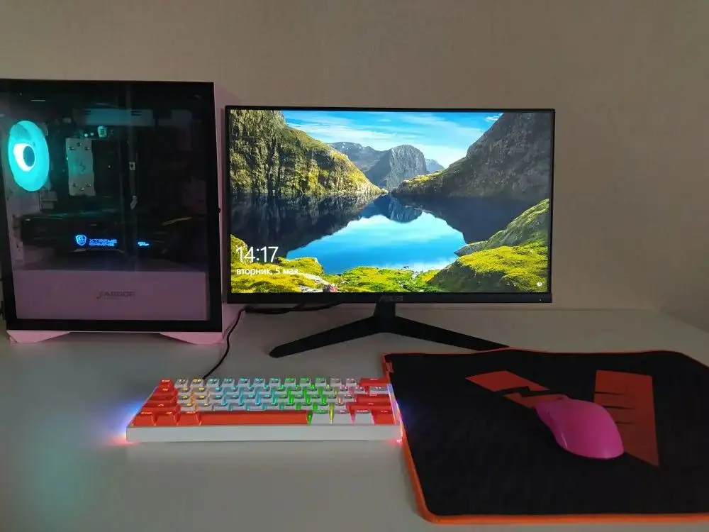 Игровой ПК с монитором ASUS и периферией - Компьютеры (Электроника) в Красноярск