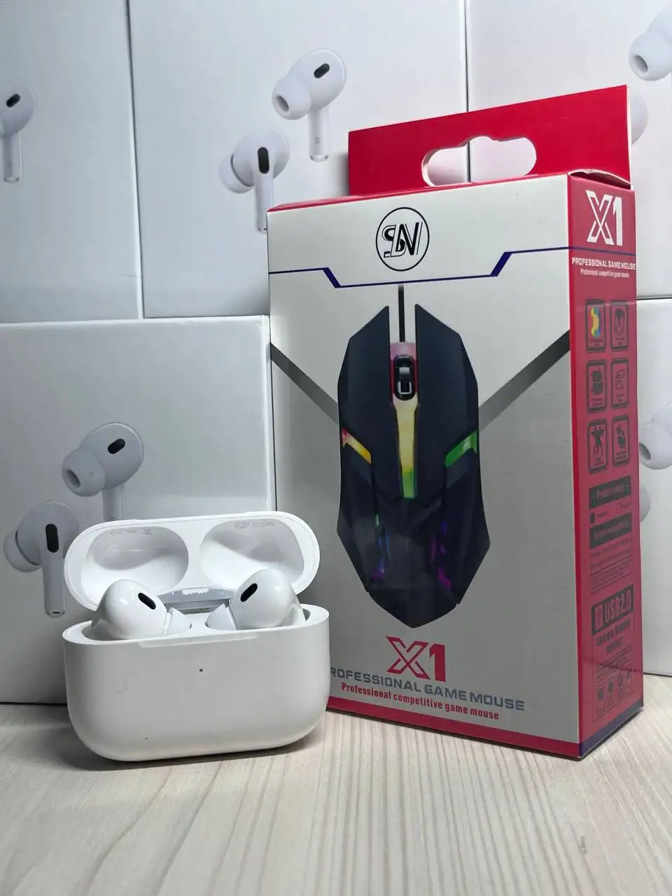 AirPods Pro 2 беспроводные наушники + подарок мышь - Наушники (Электроника) в Красноярск