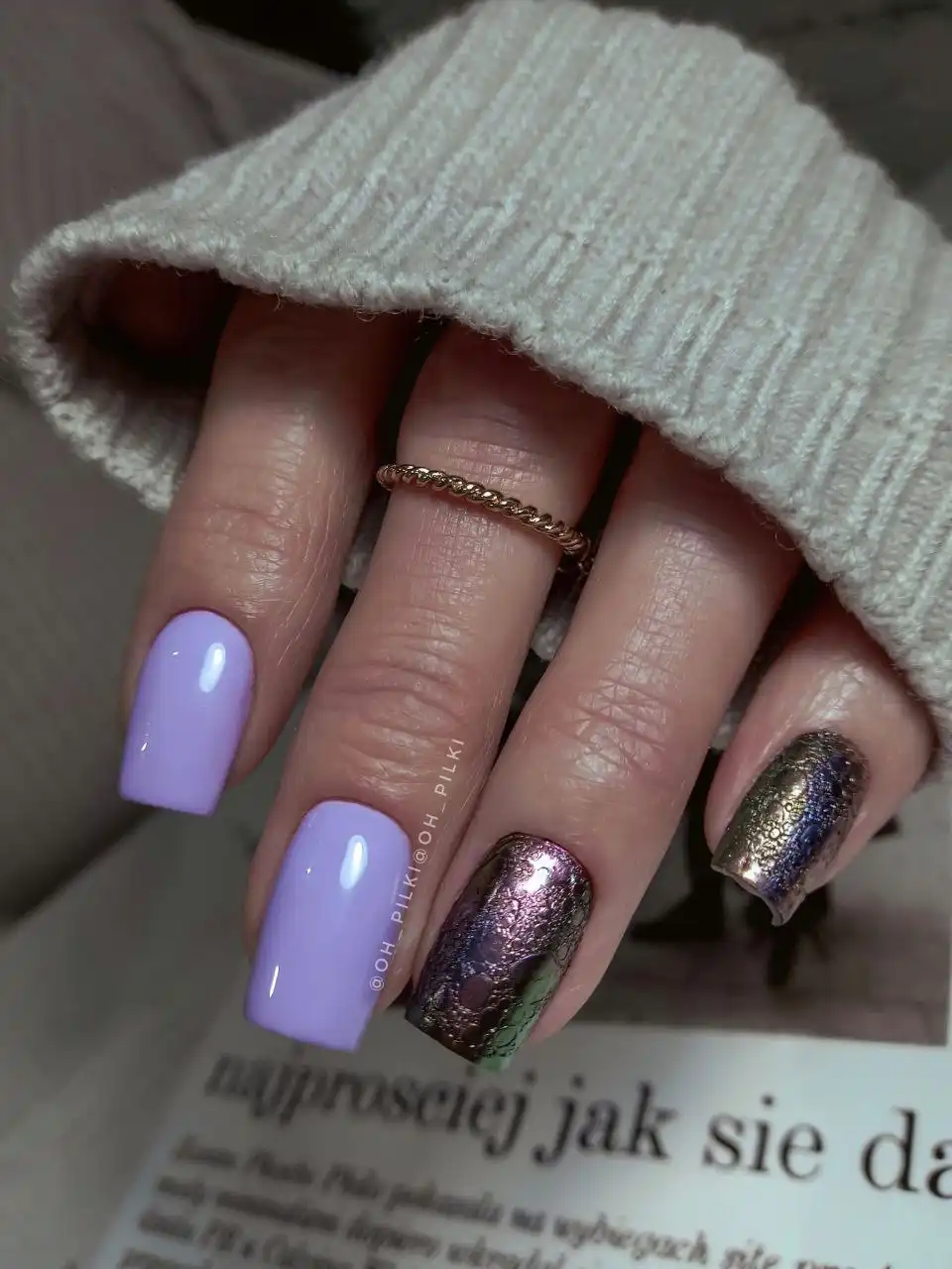 Комби-маникюр с укреплением и архитектурой гелем