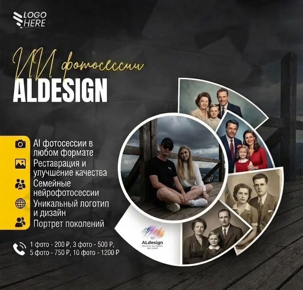 AI фотосессии и реставрация фото от дизайнеров Данила и Натальи