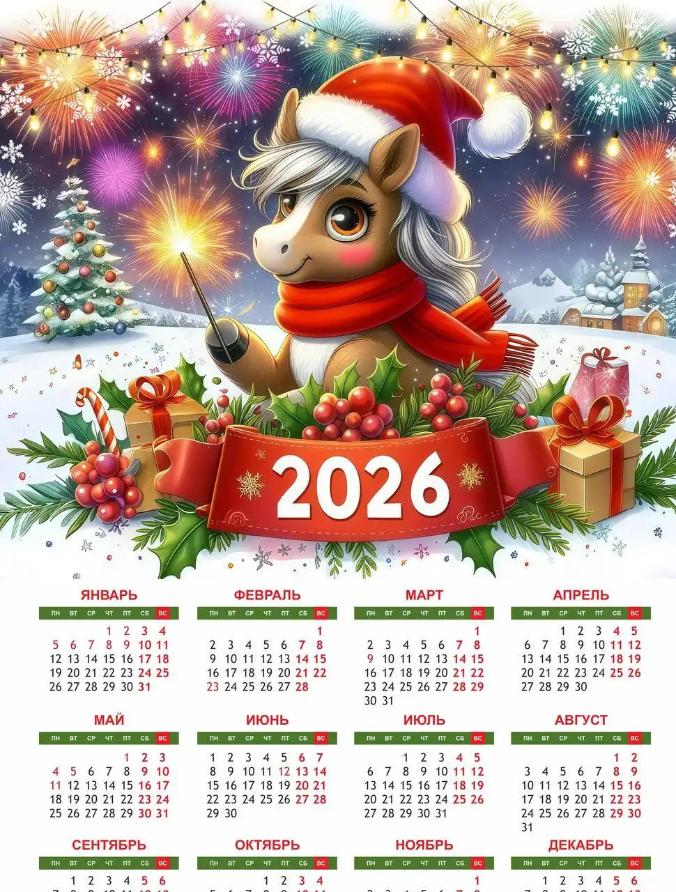 Настенные календари 2026 года формата А4