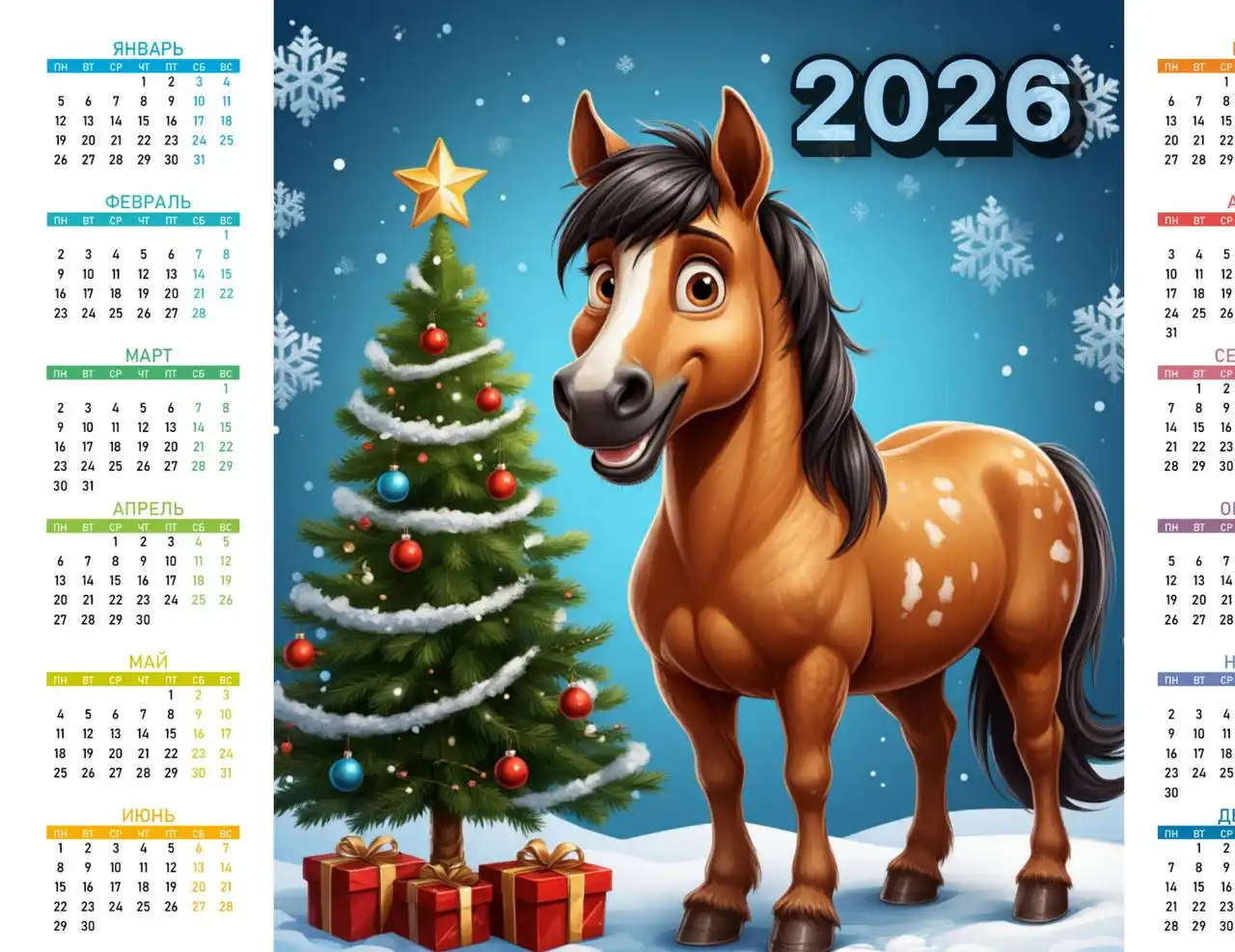 Настенные календари 2026 года формата А4