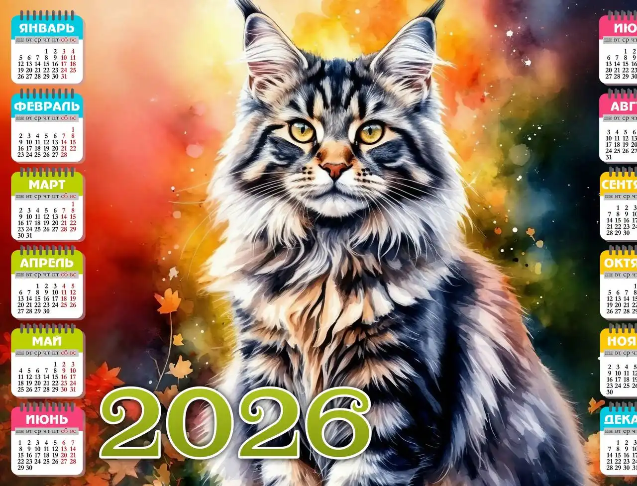 Настенные календари 2026 года формата А4