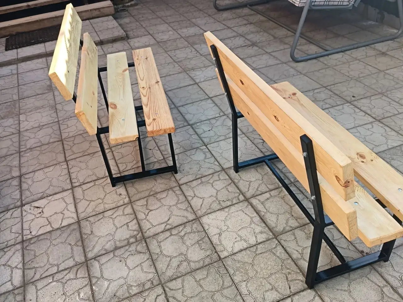 Скамейки уличные на заказ из профтрубы и доски - Для дома и дачи в Чебоксары