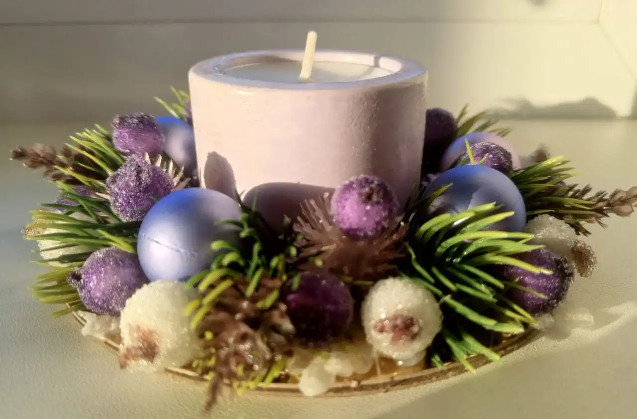 Новогодние подсвечники ручной работы