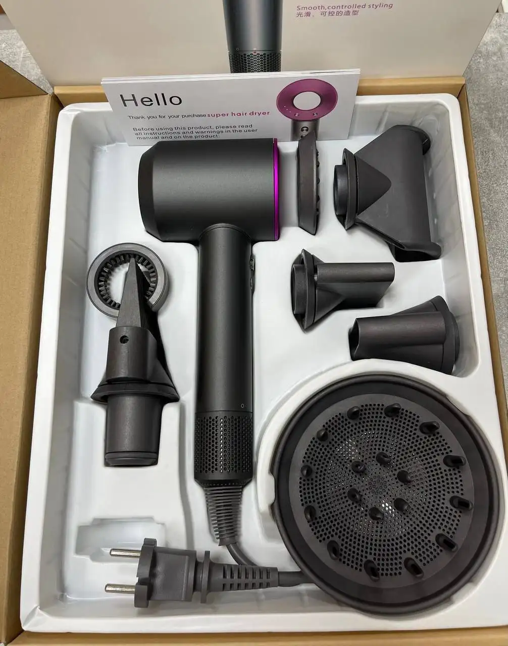 Профессиональный фен Super Hair Dryer с насадками - Электроника для красоты (Барахолка) в Чебоксары