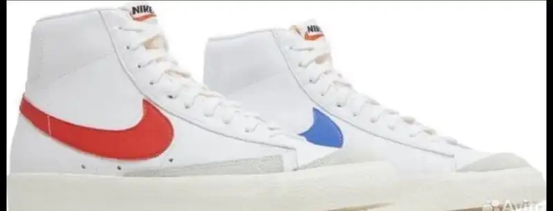 Кроссовки Nike Blazer Mid White Blue Red, размер 8 US - Кроссовки (Одежда) в Уфа
