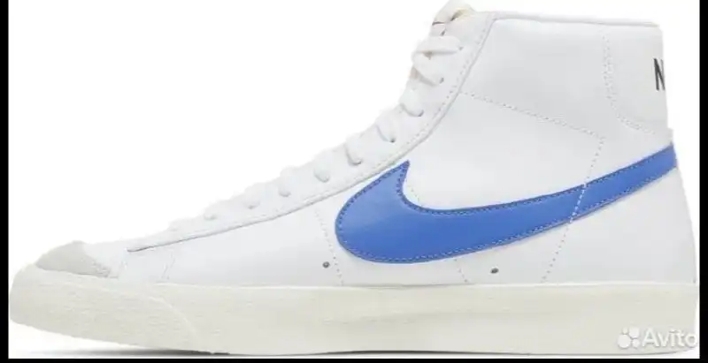 Кроссовки Nike Blazer Mid White Blue Red, размер 8 US - Кроссовки (Одежда) в Уфа