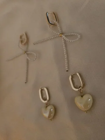 Серьги ручной работы с бантиками и сердцами - Одежда в Чебоксары