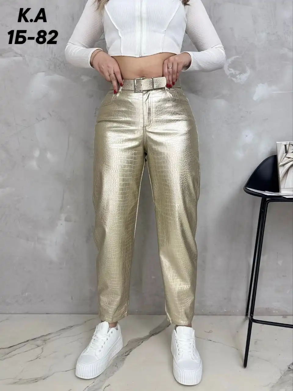 Праздничное платье и штаны из искусственной кожи