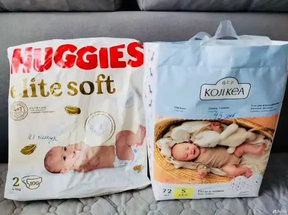Продажа детских подгузников Huggies Elite Soft и Koji Kea