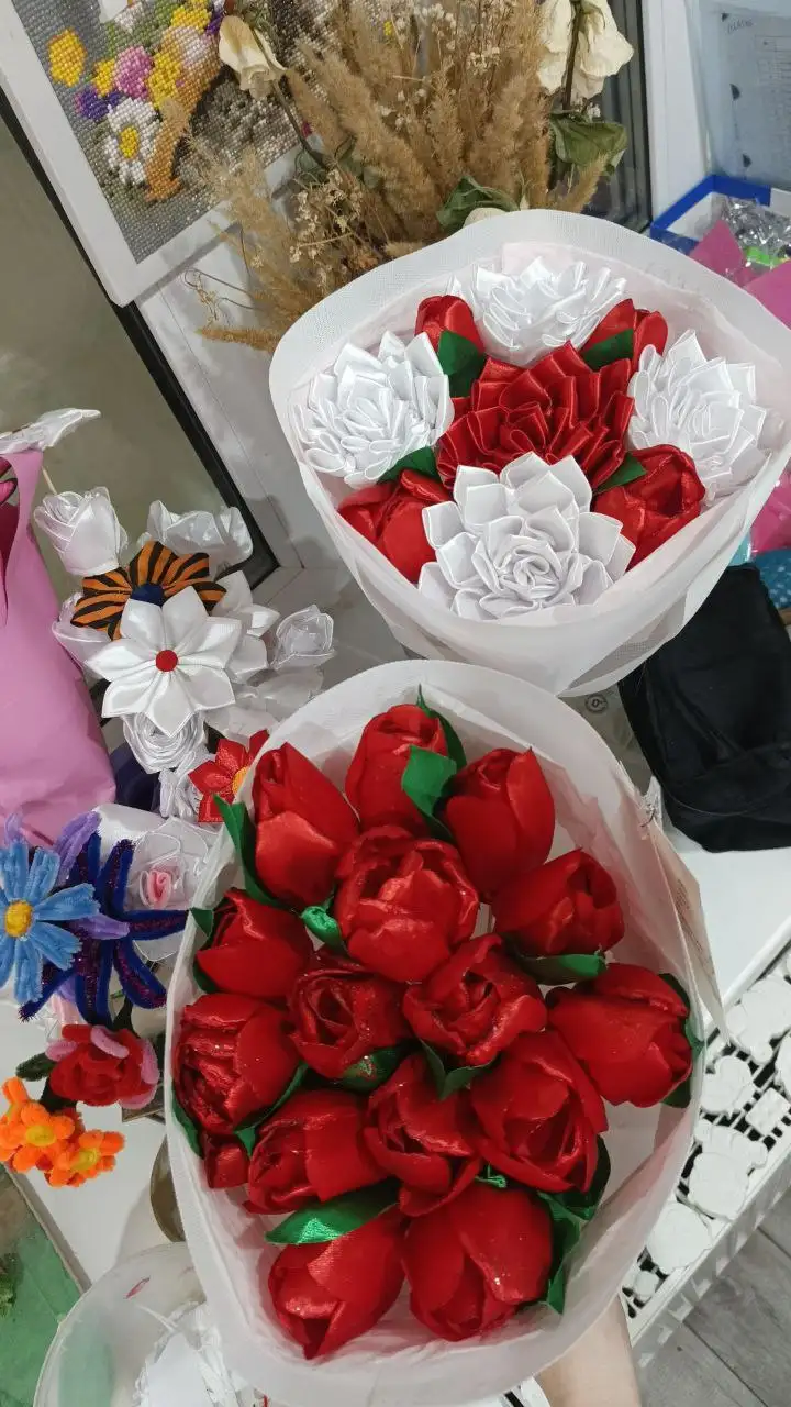 Букеты из атласных лент ручной работы - Рукоделие (Барахолка) в Чебоксары