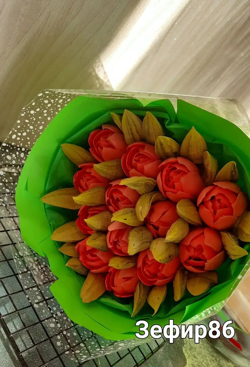 Букет зефирных цветов с пониженным содержанием сахара - Кондитерские изделия (Барахолка) в Нижневартовск