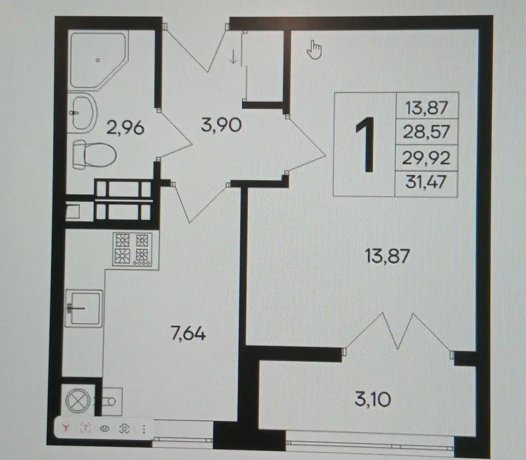 1-комнатная квартира в Евпатории