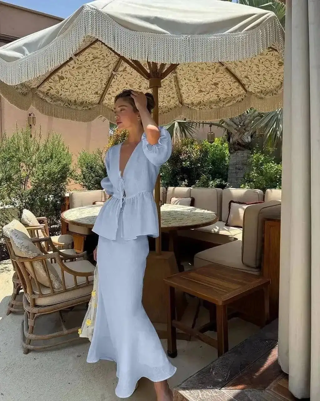 Нежный костюм из льна - Женская одежда (Одежда) в Симферополь