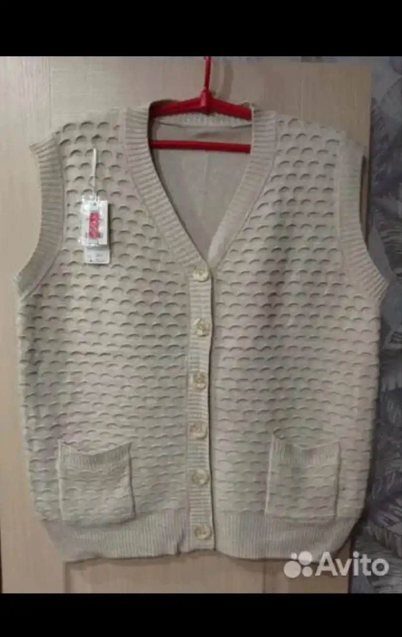 Вязаный жилет из шерсти/акрила размер 58