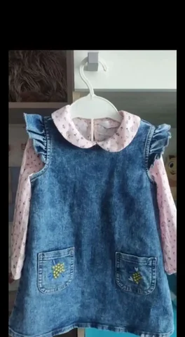 Джинсовый сарафан с рубашкой б/у - Конструкторы в Тюмень