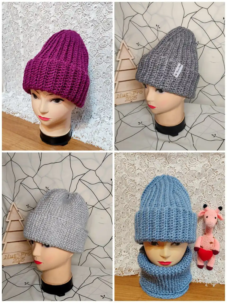 Тёплая и стильная шапка ручной работы