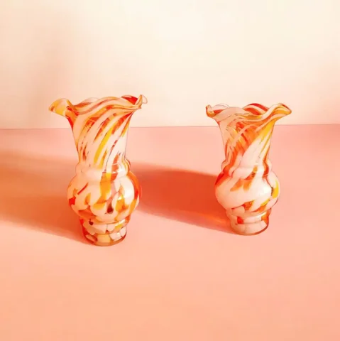 Вазочка цветное стекло 14 см - Обувь в Новосибирск