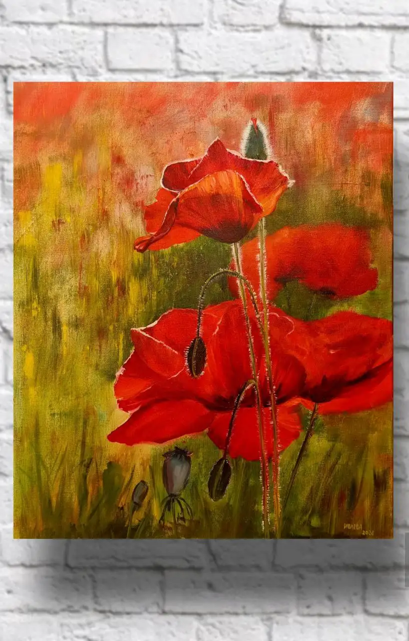 Продажа картины маслом "Очаровательные маки" 60х50 см - Картины/Искусство (Хобби и отдых) в Стрежевой