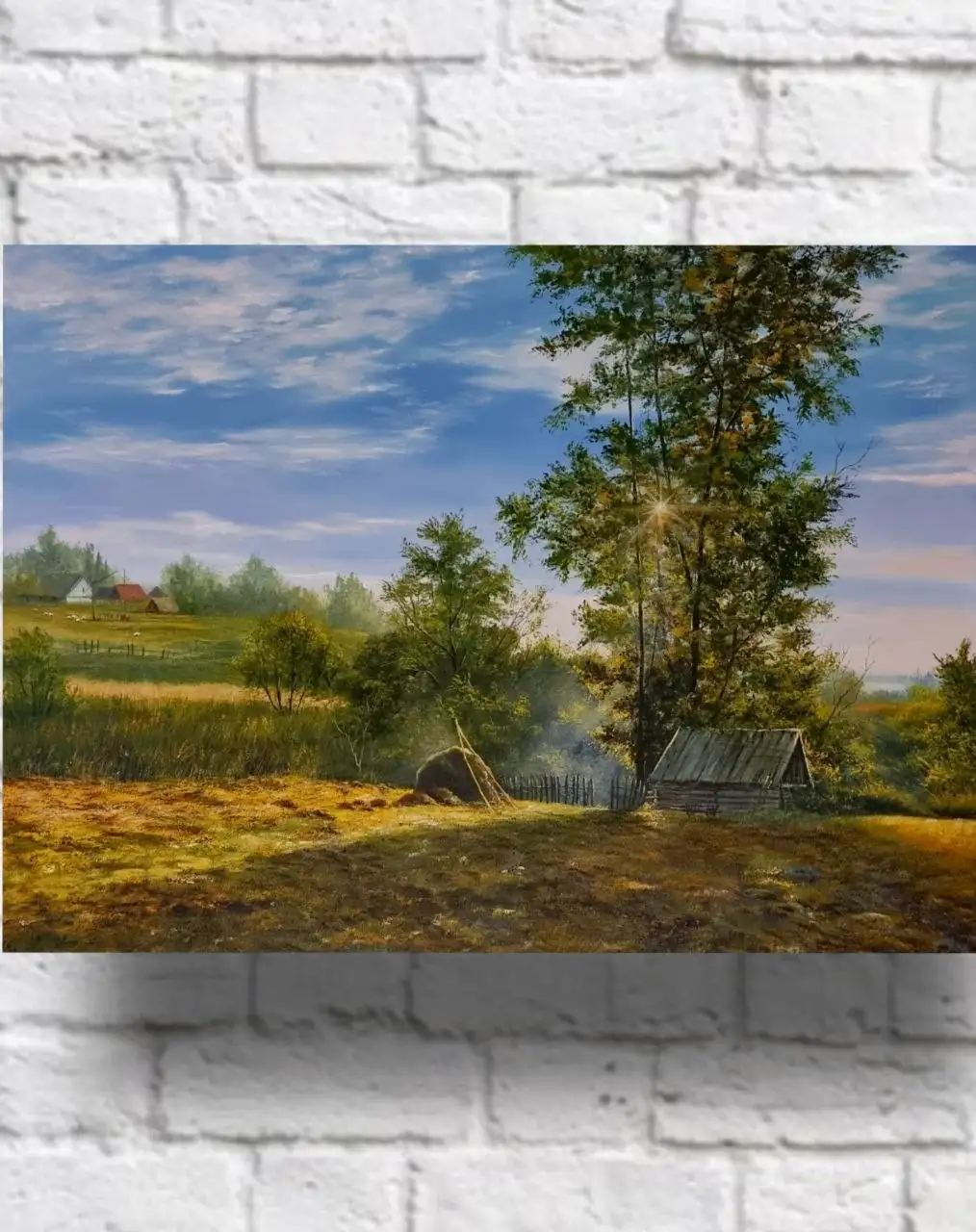 Картина маслом деревенский пейзаж 80x60 см - Картины и панно (Для дома и дачи) в Сургут