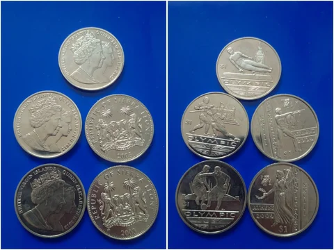 5 монет по 1 доллару Олимпийские игры Греция и Англия, Сьерра-Леоне и Виргинские острова - частное объявление в Ростов-на-Дону