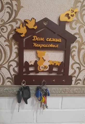 Настенная фамильная ключница с семьёй котиков - Для дома и дачи в Ульяновск