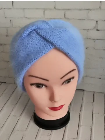 Вязаная повязка из ангоры ручной работы - Боксы с одеждой в Ульяновск